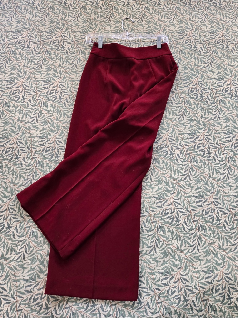 Zara Wide-Leg Pants in Deep Burgundy - Picture 2 of 4
